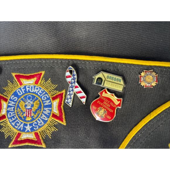 VTG Veterans of Foreign Wars - VFW Hats/Caps WITH 10 Pins - Oregon Chapter!! - Picture 3 of 8